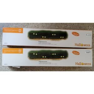 Set of 2 Department 56 Halloween Lighted Spooky Eyeball Hedge 56-53211 UNTESTED